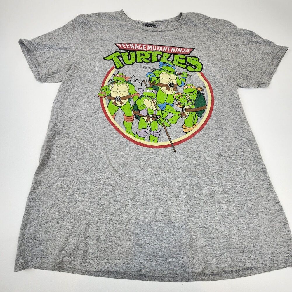 Teenage Mutant Ninja Turtles TMNT Graphic T Shirt Gray Nickelodeon Mens M
